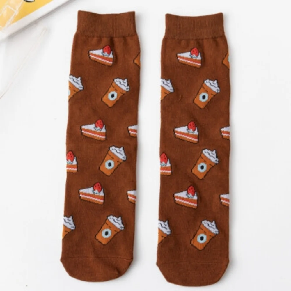 Brown Patterned Women's Socks
